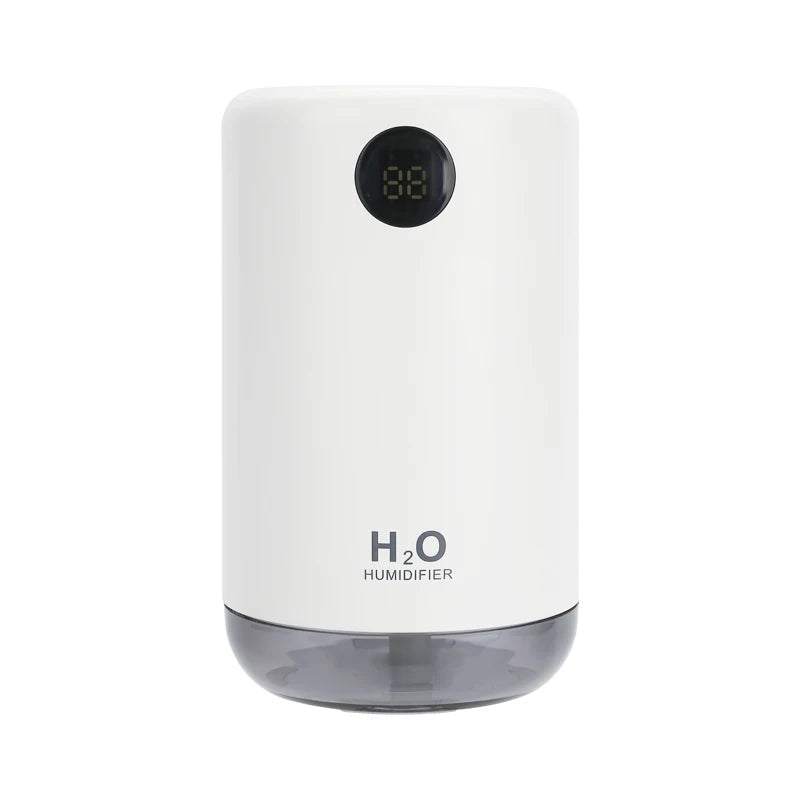 Himist 500ML Wireless Ultrasonic Air Humidifier – Portable Aroma Diffuser with LED Night Light & Digital Battery Display