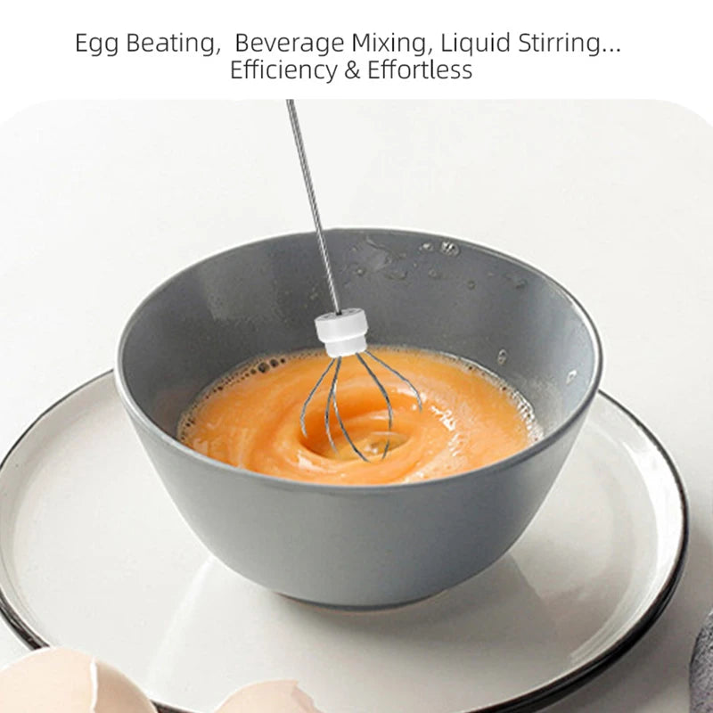 Upgraded USB Rechargeable Handheld Milk Frother – 3-Speed Electric Whisk for Coffee, Lattes, Matcha & More