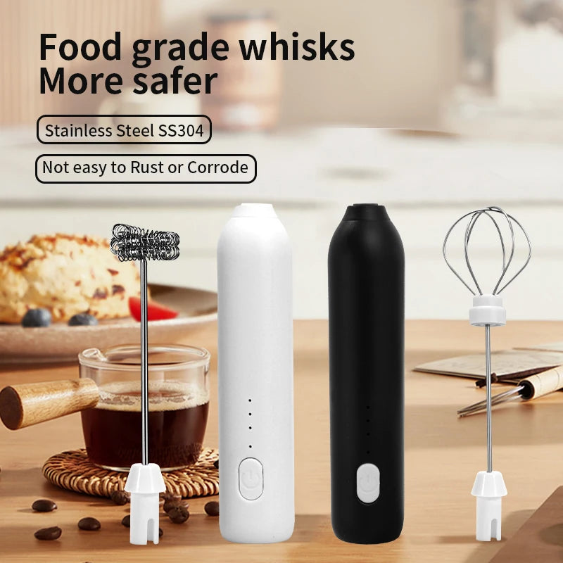 Upgraded USB Rechargeable Handheld Milk Frother – 3-Speed Electric Whisk for Coffee, Lattes, Matcha & More