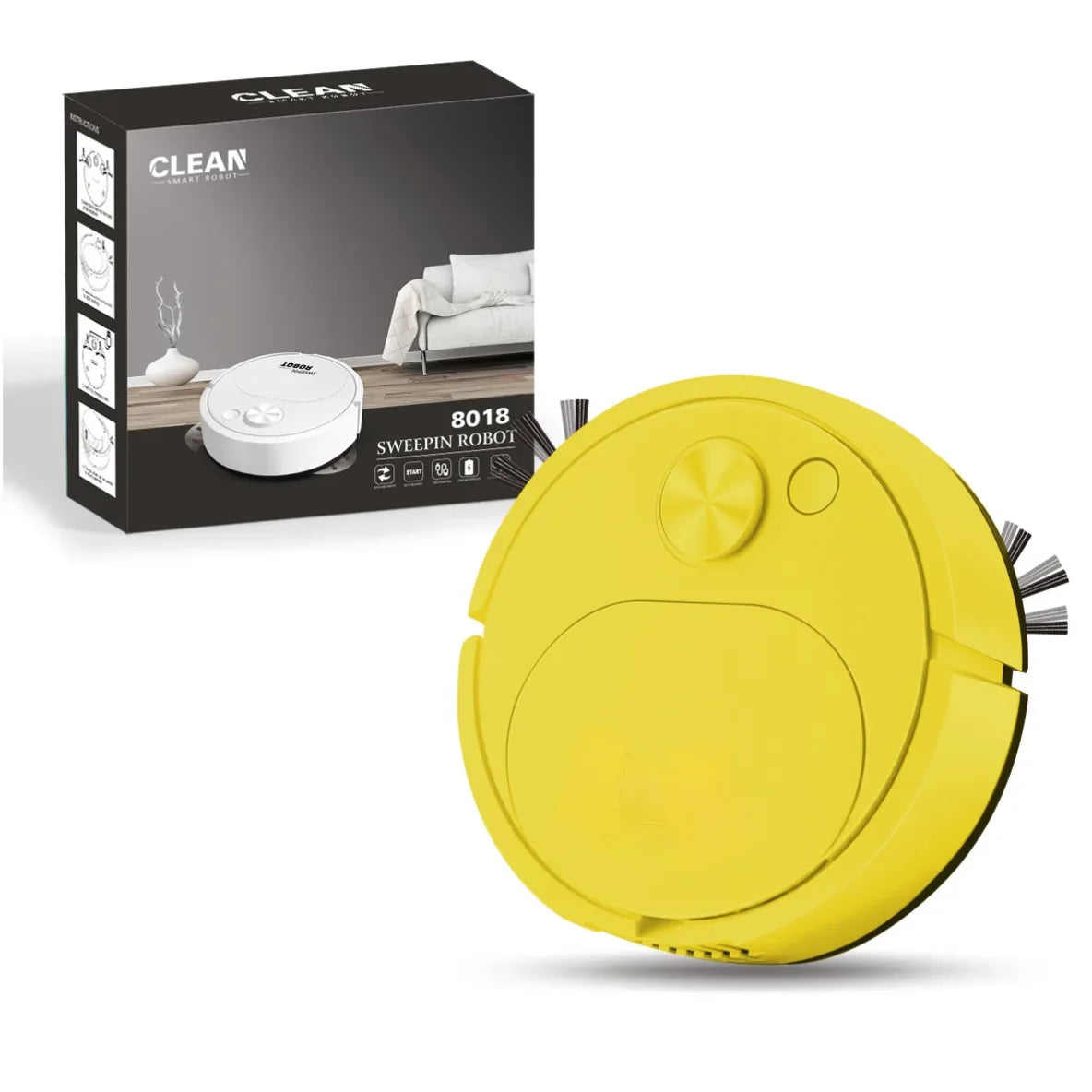 3-in-1 USB Rechargeable Robot Vacuum Cleaner – Sweeping, Mopping & Vacuuming with 1500Pa Suction, Slim Design