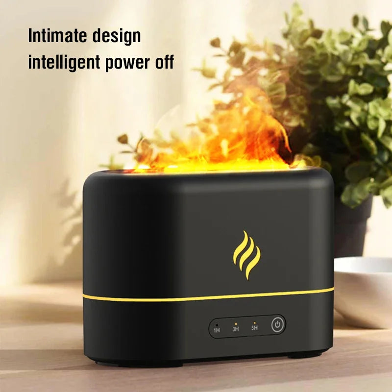 Flame Aromatherapy Humidifier – 7-Color LED Diffuser with Auto Shut-Off & Essential Oil Support
