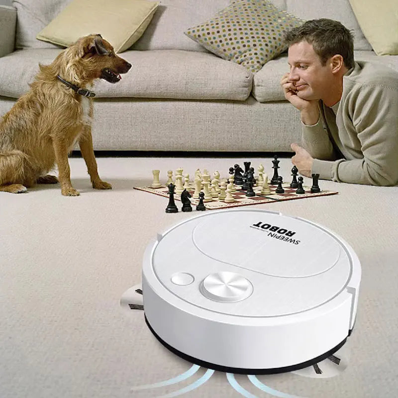3-in-1 USB Rechargeable Robot Vacuum Cleaner – Sweeping, Mopping & Vacuuming with 1500Pa Suction, Slim Design