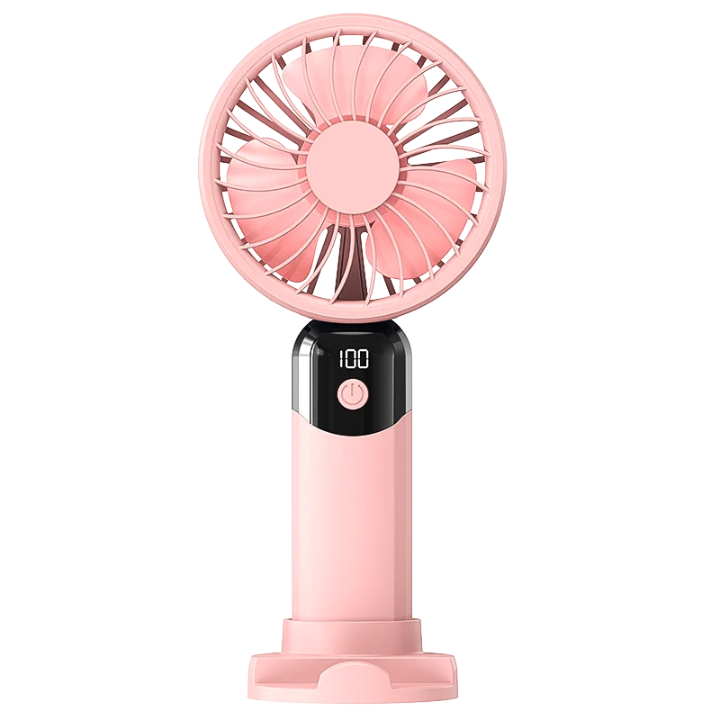 KIQUNE Mini Handheld Fan – 6-Speed Turbo Airflow, Silent Motor, USB-C Rechargeable, Lightweight & Portable