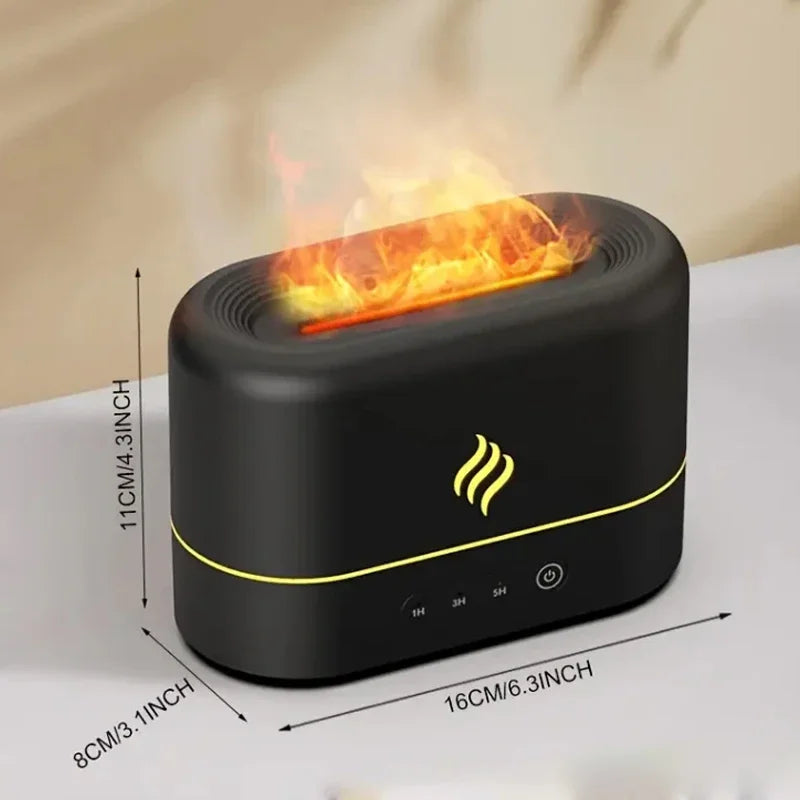 Flame Aromatherapy Humidifier – 7-Color LED Diffuser with Auto Shut-Off & Essential Oil Support