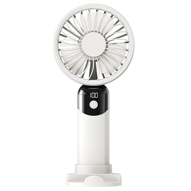 KIQUNE Mini Handheld Fan – 6-Speed Turbo Airflow, Silent Motor, USB-C Rechargeable, Lightweight & Portable