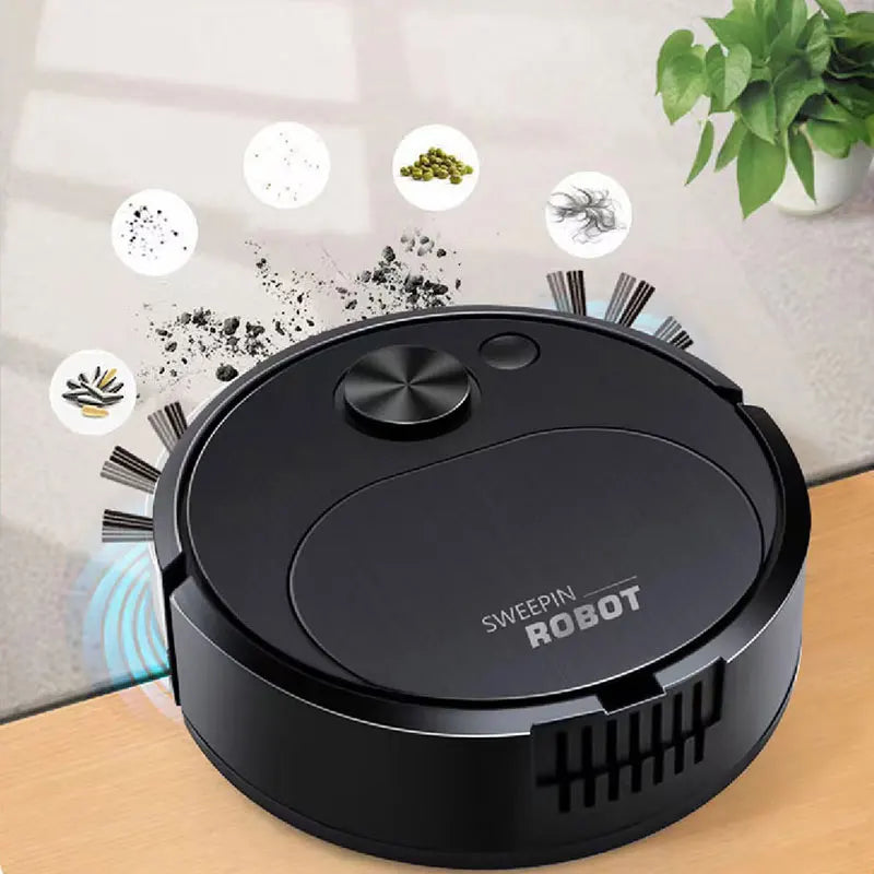 3-in-1 USB Rechargeable Robot Vacuum Cleaner – Sweeping, Mopping & Vacuuming with 1500Pa Suction, Slim Design