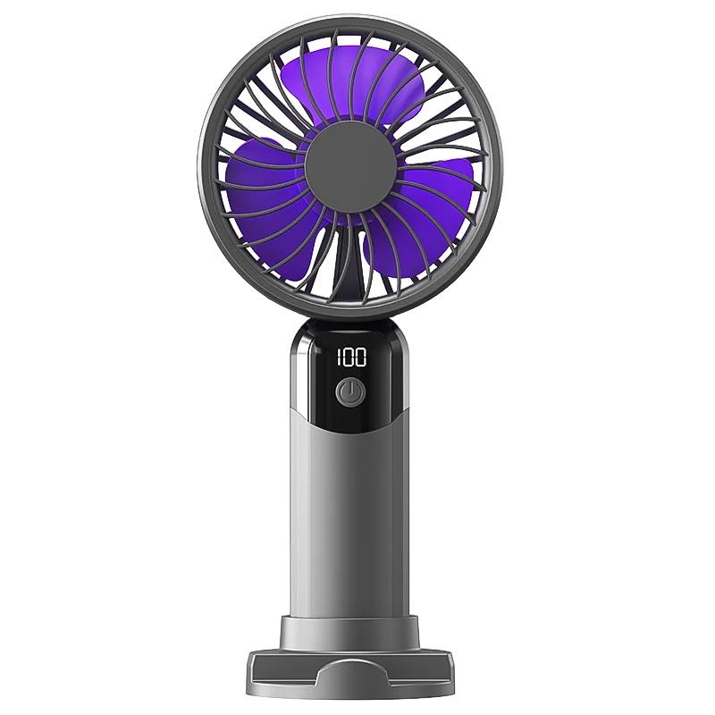 KIQUNE Mini Handheld Fan – 6-Speed Turbo Airflow, Silent Motor, USB-C Rechargeable, Lightweight & Portable