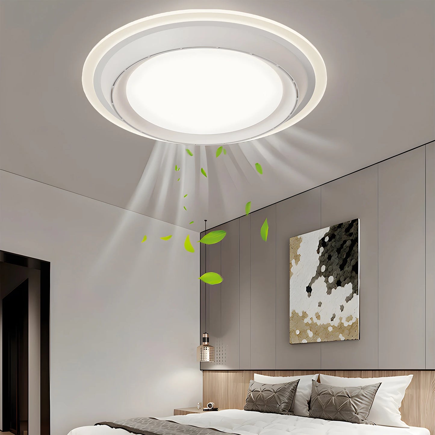 Jelena Retractable Ceiling Fan with LED Light – 220V, Remote Control, 6-Speed, 3 Color Temperatures, 10–20㎡ Coverage