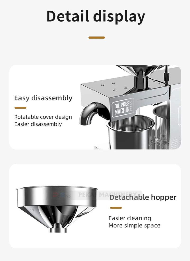 BO3 Automatic Oil Pressing Machine – Stainless Steel Hot & Cold Oil Extraction with Temperature Control – Ideal for Sesame, Peanut, and More