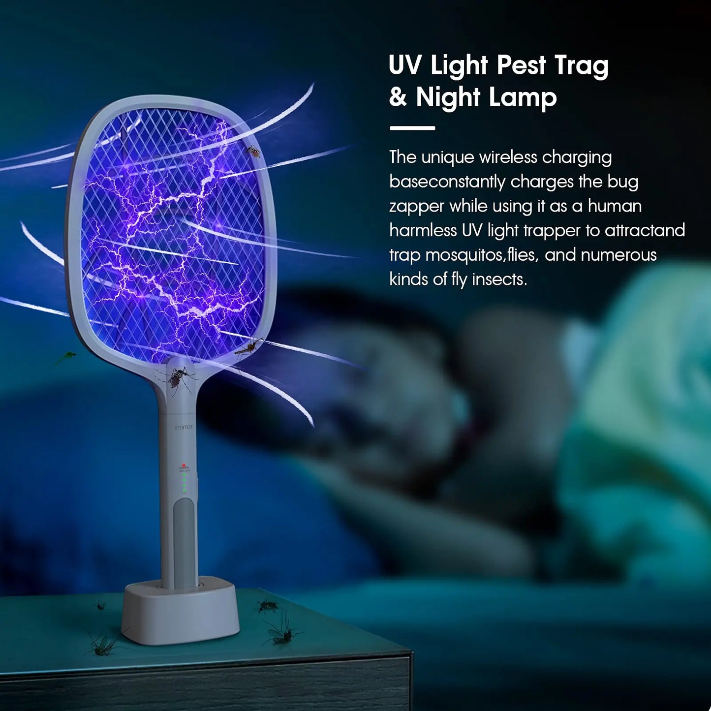2-in-1 Electric Fly Swatter & UV Mosquito Killer – USB Rechargeable, Portable Pest Control for Home, Camping & Outdoor Use