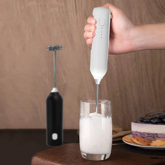 Upgraded USB Rechargeable Handheld Milk Frother – 3-Speed Electric Whisk for Coffee, Lattes, Matcha & More
