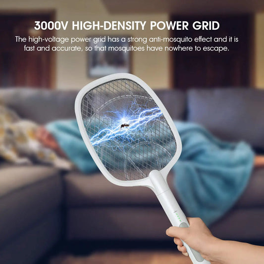 2-in-1 Electric Fly Swatter & UV Mosquito Killer – USB Rechargeable, Portable Pest Control for Home, Camping & Outdoor Use