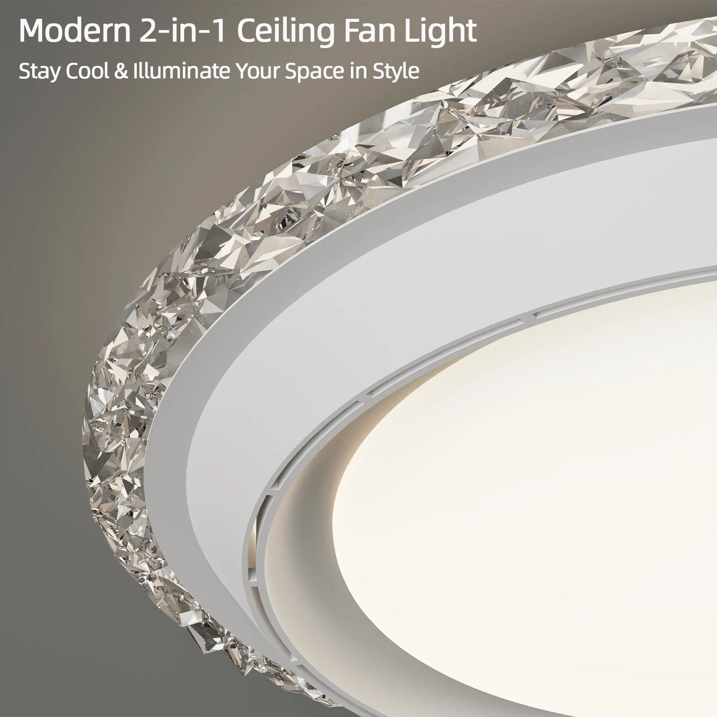 Jelena Retractable Ceiling Fan with LED Light – 220V, Remote Control, 6-Speed, 3 Color Temperatures, 10–20㎡ Coverage