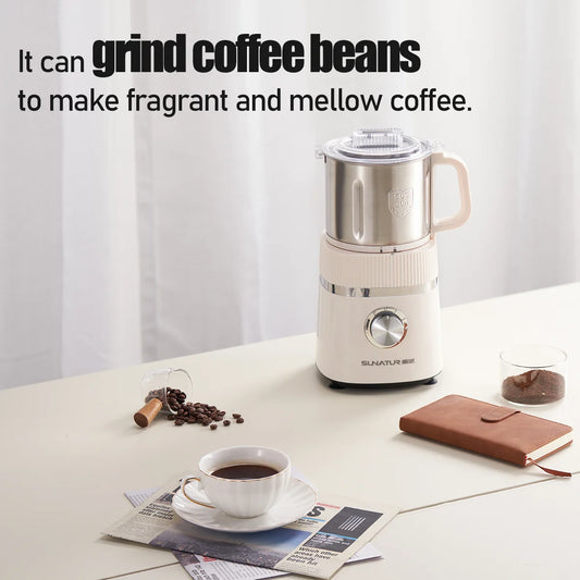 Sunatur 500W 2-in-1 Wet & Dry Food Grinder – 1L Capacity, Stainless Steel Blades, Adjustable Grind Settings