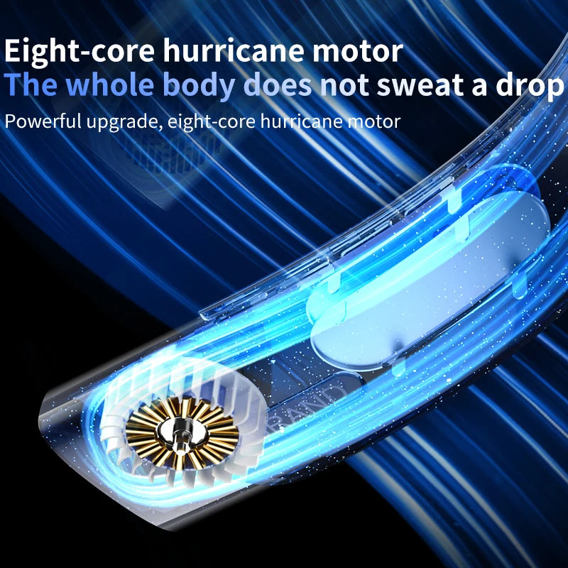 CREAROMA Portable Neck Fan – 5-Speed USB Rechargeable Air Cooler with Cooling Plate & Silent Operation