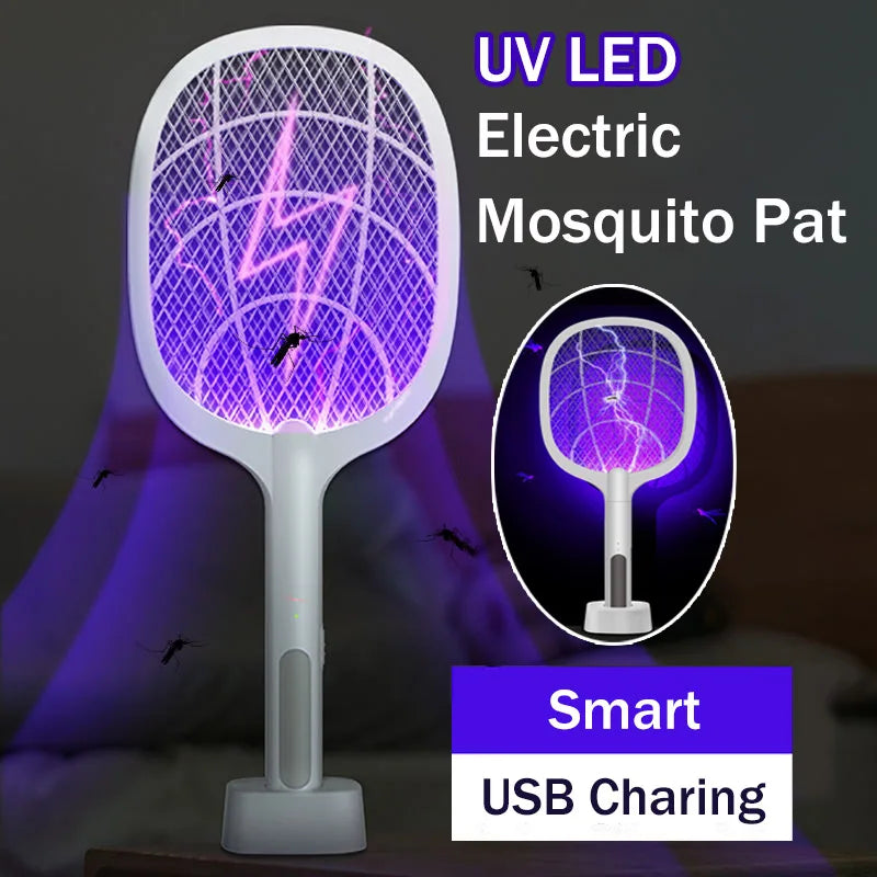 2-in-1 Electric Fly Swatter & UV Mosquito Killer – USB Rechargeable, Portable Pest Control for Home, Camping & Outdoor Use