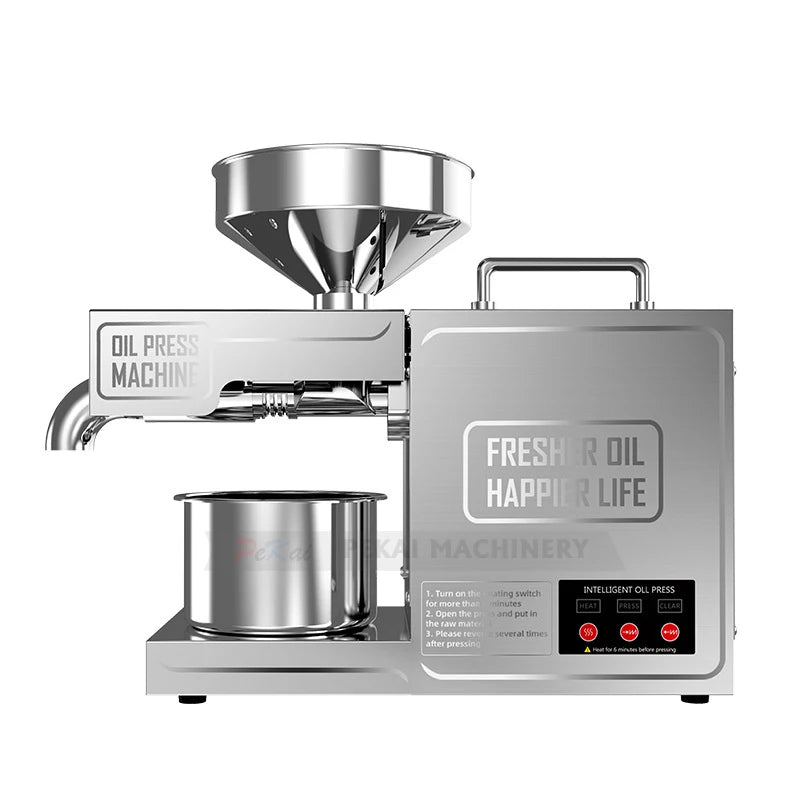 BO3 Automatic Oil Pressing Machine – Stainless Steel Hot & Cold Oil Extraction with Temperature Control – Ideal for Sesame, Peanut, and More